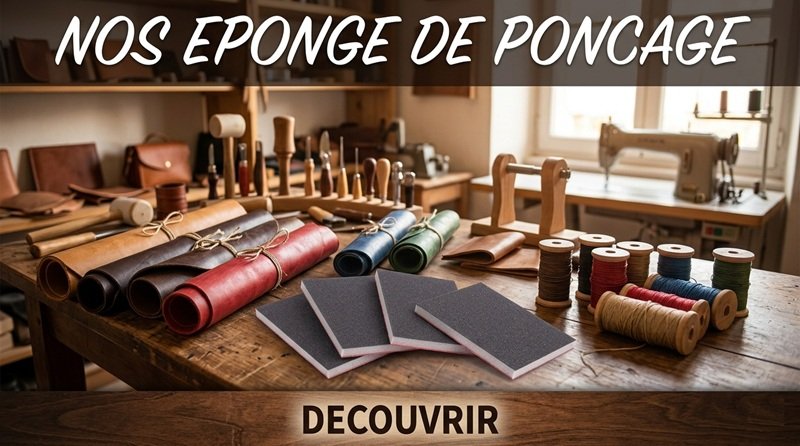 Eponge abrasive pour le poncage des tranche du cuir